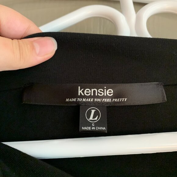 Kensie Black Draped Snap Cardigan | L | Cozy Layering Essential - Picture 9 of 9